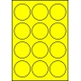 Etykiety A4 kolorowe Kółka Fi 60 mm – żółte